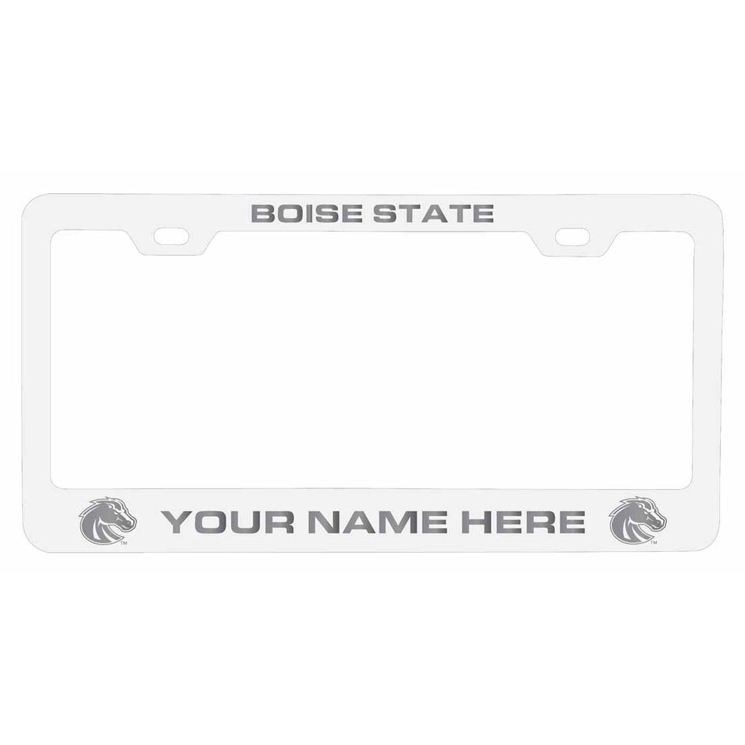 Customizable Boise State Broncos NCAA Laser-Engraved Metal License Plate Frame - Personalized Car Accessory Image 2