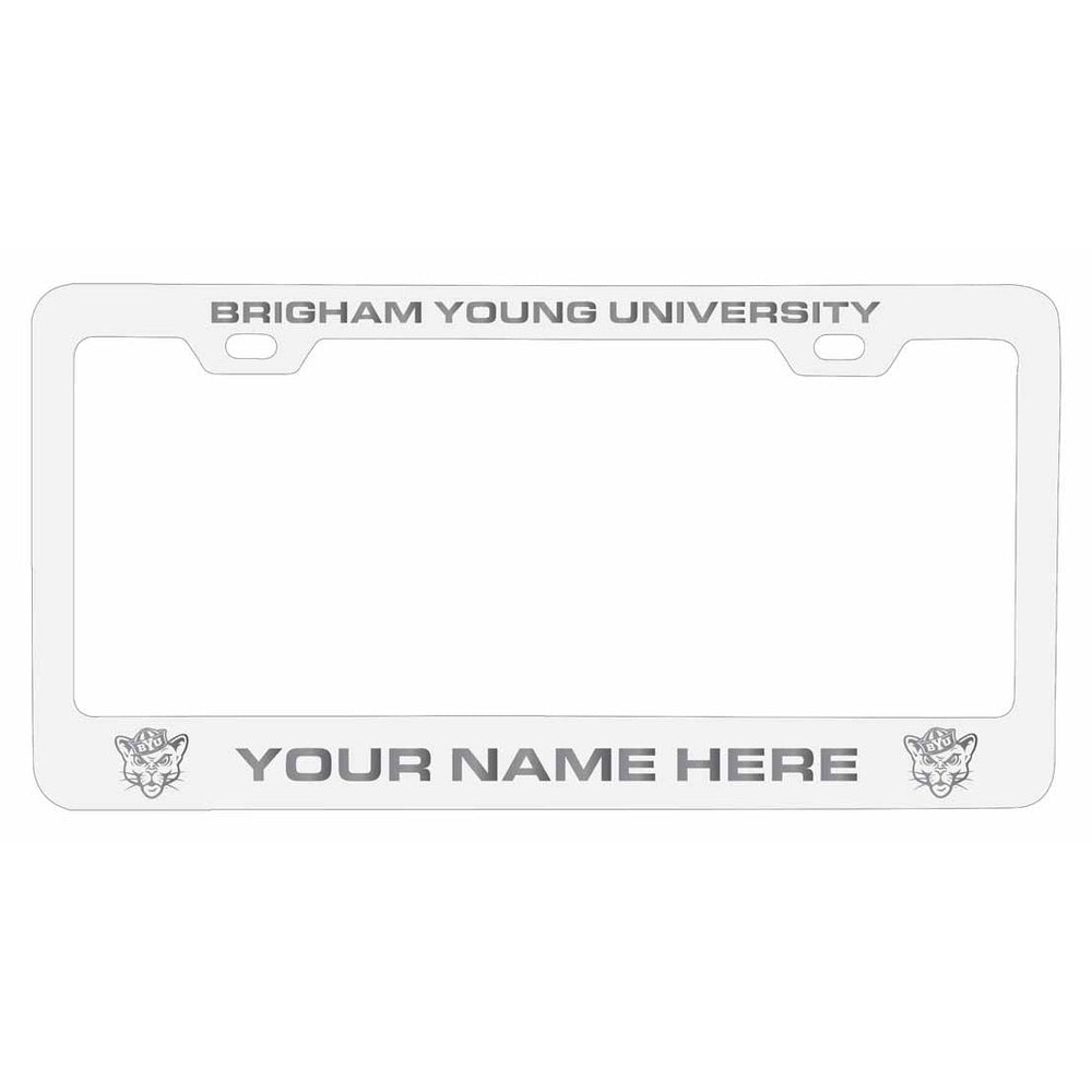 Customizable Brigham Young Cougars NCAA Laser-Engraved Metal License Plate Frame - Personalized Car Accessory Image 2