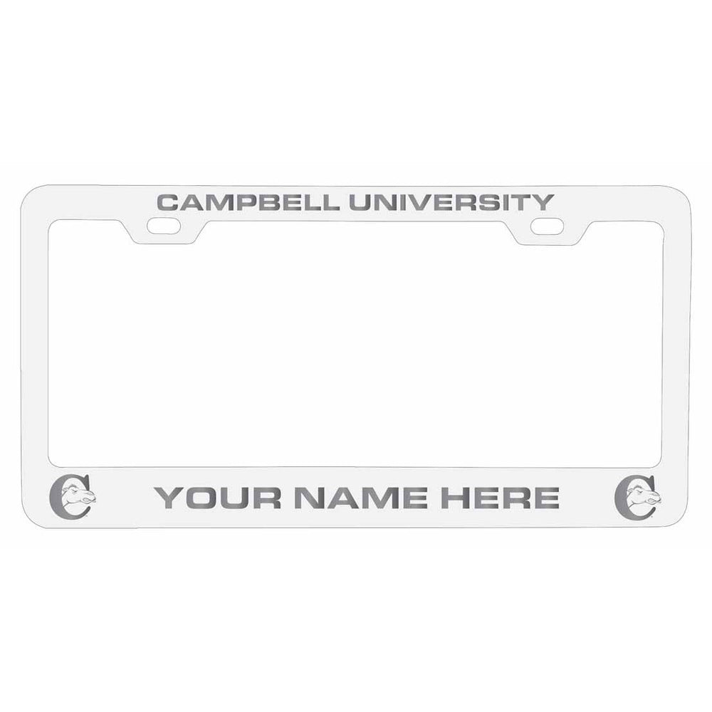 Customizable Campbell University Fighting Camels NCAA Laser-Engraved Metal License Plate Frame - Personalized Car Image 2