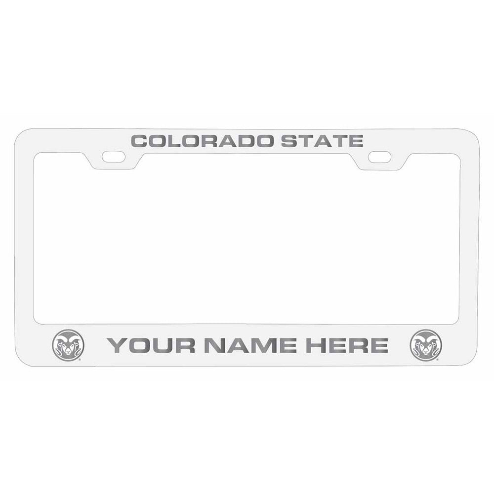 Customizable Colorado State Rams NCAA Laser-Engraved Metal License Plate Frame - Personalized Car Accessory Image 2