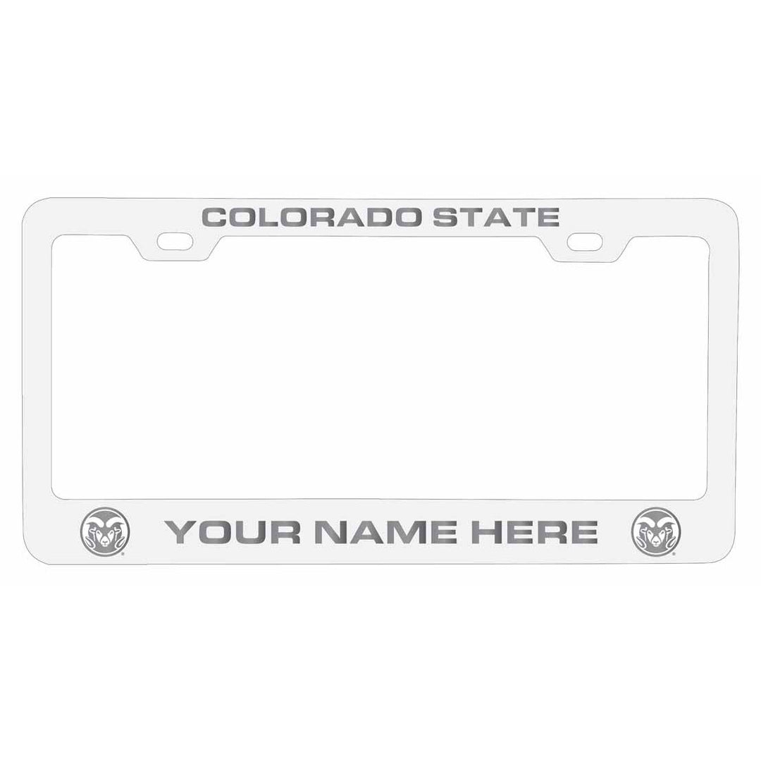 Customizable Colorado State Rams NCAA Laser-Engraved Metal License Plate Frame - Personalized Car Accessory Image 2