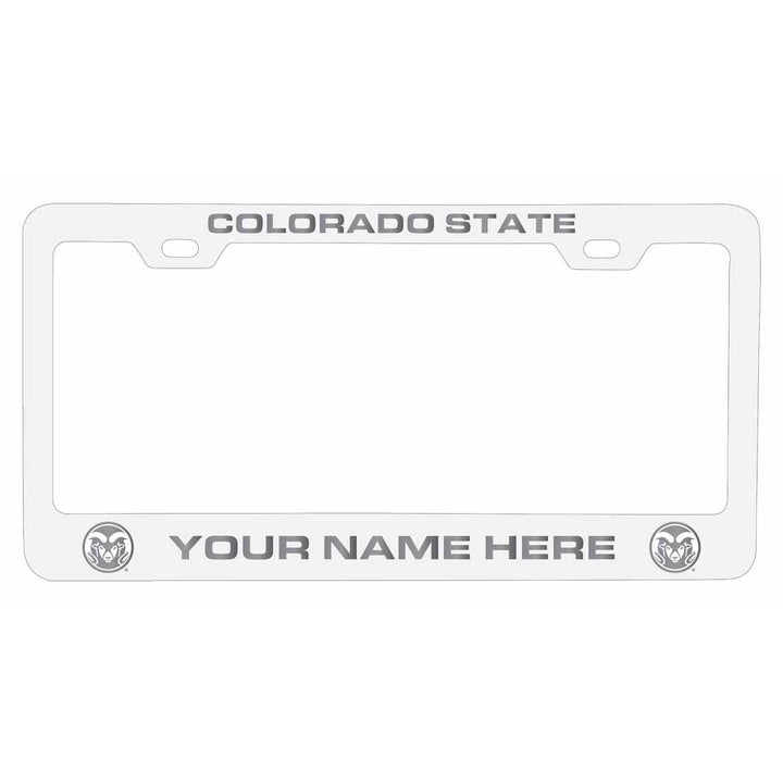 Customizable Colorado State Rams NCAA Laser-Engraved Metal License Plate Frame - Personalized Car Accessory Image 2