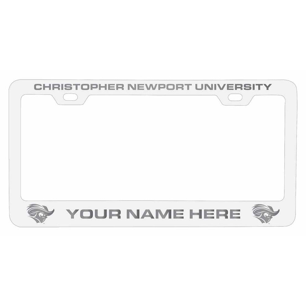 Customizable Christopher Newport Captains NCAA Laser-Engraved Metal License Plate Frame - Personalized Car Accessory Image 2