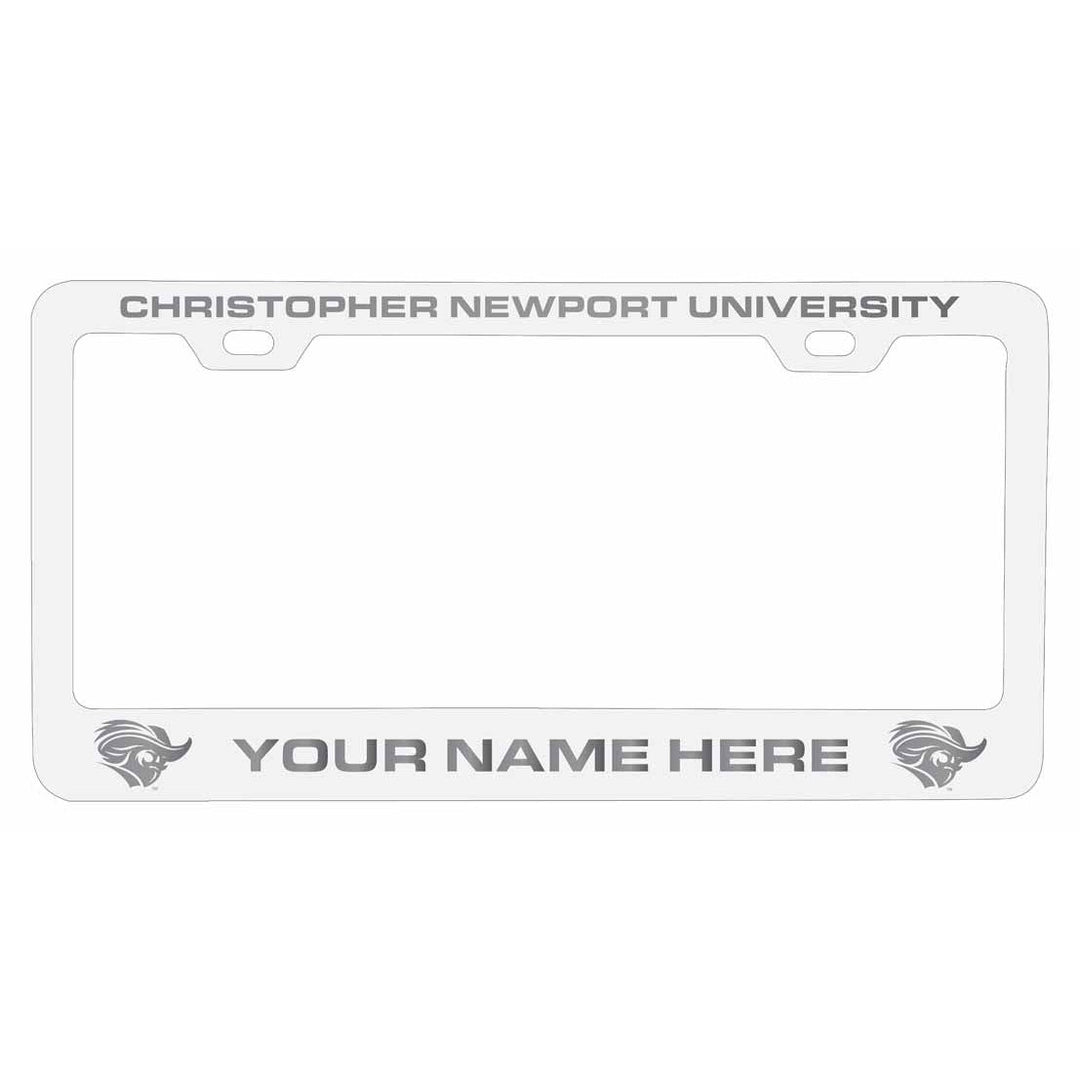 Customizable Christopher Newport Captains NCAA Laser-Engraved Metal License Plate Frame - Personalized Car Accessory Image 2