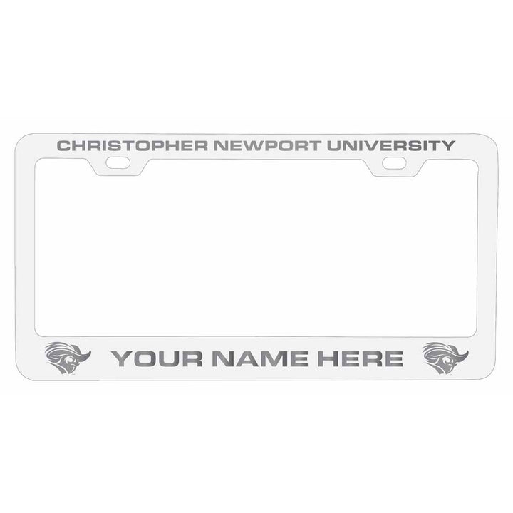 Customizable Christopher Newport Captains NCAA Laser-Engraved Metal License Plate Frame - Personalized Car Accessory Image 2