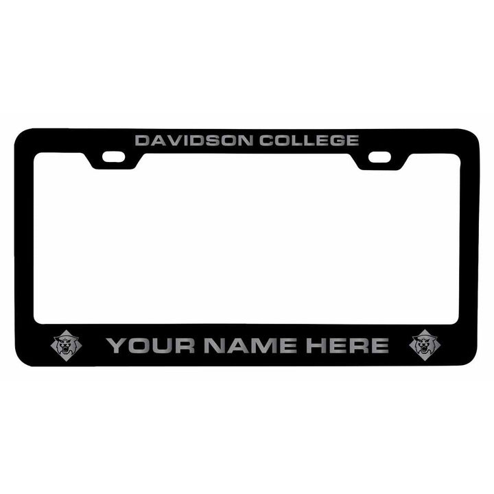 Customizable Davidson College NCAA Laser-Engraved Metal License Plate Frame - Personalized Car Accessory Image 1