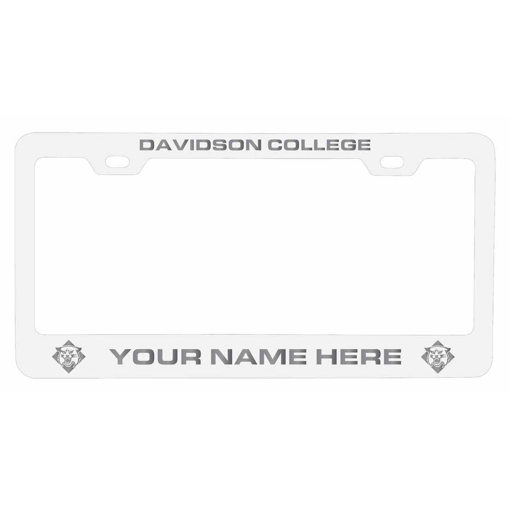 Customizable Davidson College NCAA Laser-Engraved Metal License Plate Frame - Personalized Car Accessory Image 2