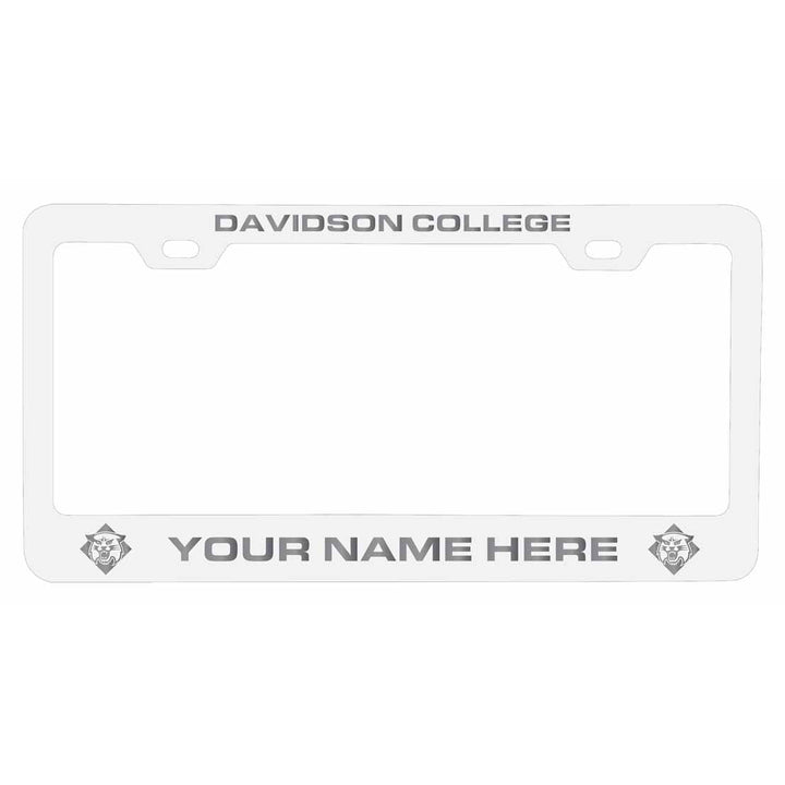 Customizable Davidson College NCAA Laser-Engraved Metal License Plate Frame - Personalized Car Accessory Image 2