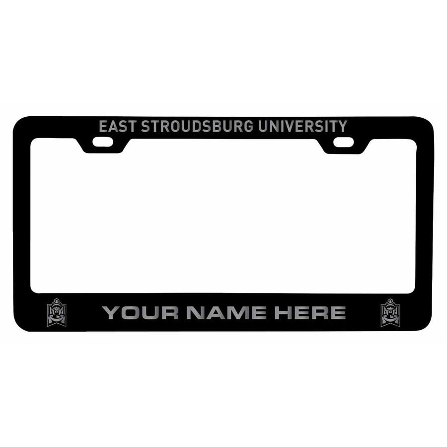 Customizable East Stroudsburg University NCAA Laser-Engraved Metal License Plate Frame - Personalized Car Accessory Image 1