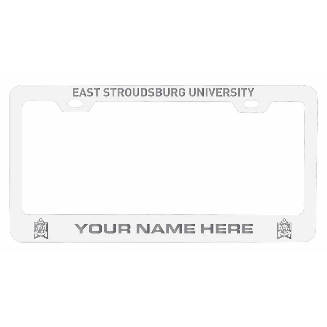 Customizable East Stroudsburg University NCAA Laser-Engraved Metal License Plate Frame - Personalized Car Accessory Image 1