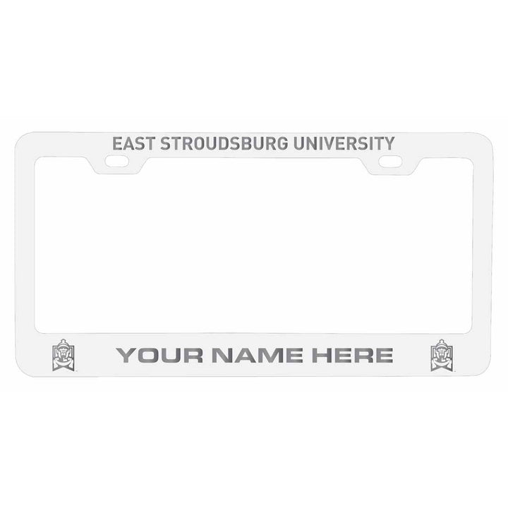 Customizable East Stroudsburg University NCAA Laser-Engraved Metal License Plate Frame - Personalized Car Accessory Image 1