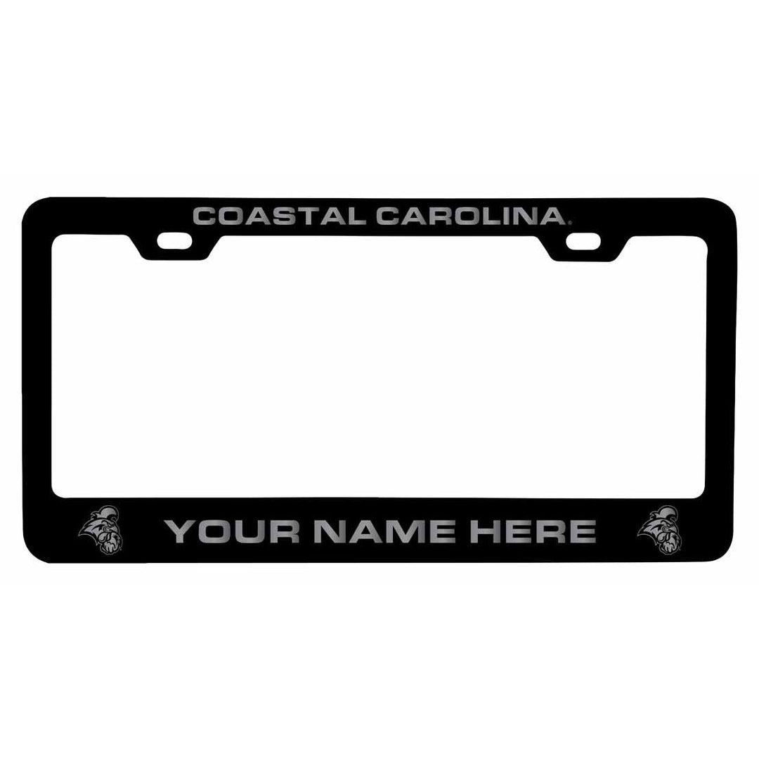 Customizable Coastal Carolina University NCAA Laser-Engraved Metal License Plate Frame - Personalized Car Accessory Image 1