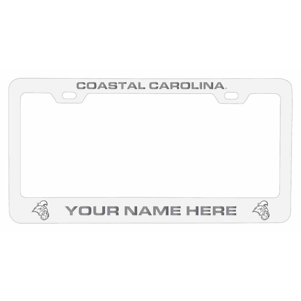 Customizable Coastal Carolina University NCAA Laser-Engraved Metal License Plate Frame - Personalized Car Accessory Image 2