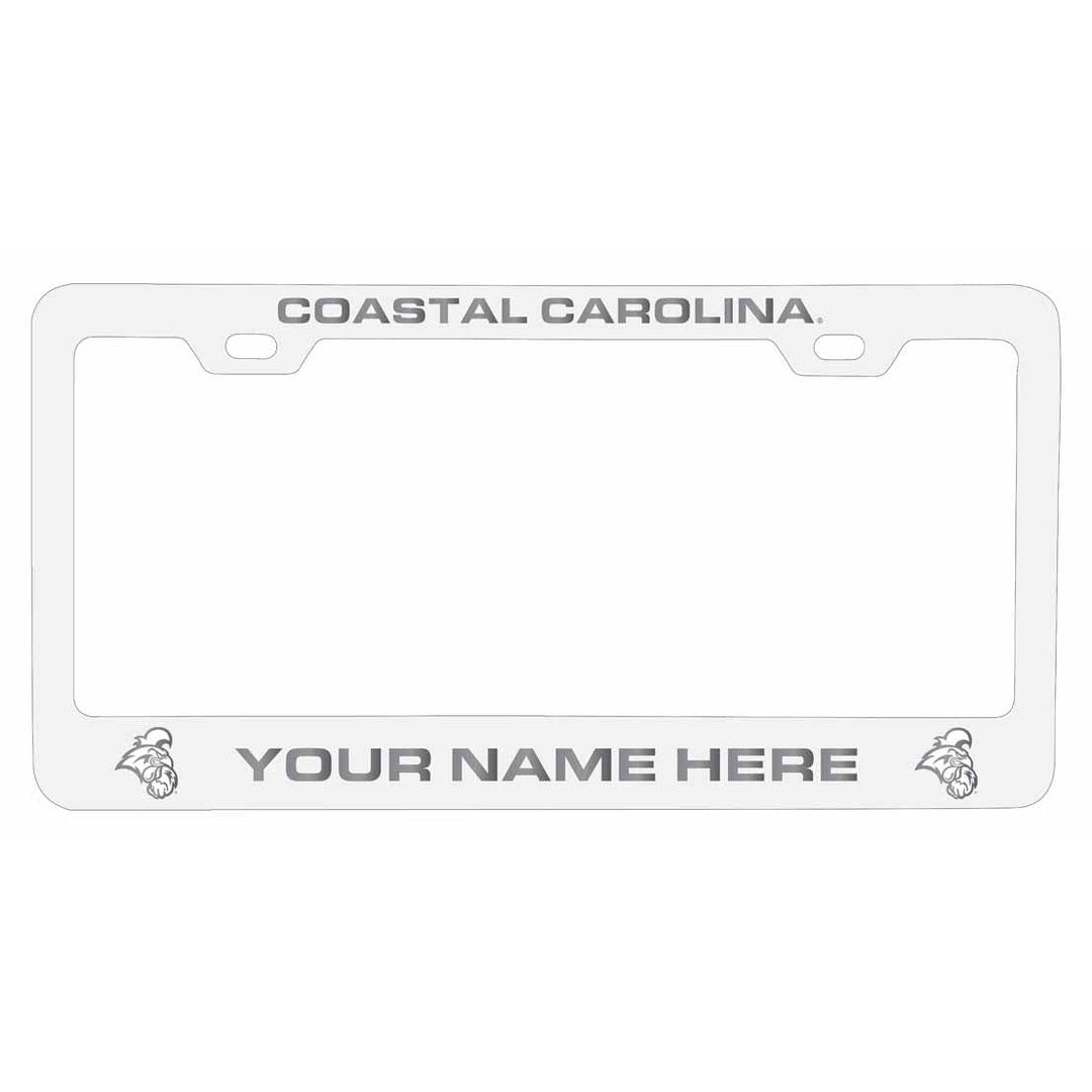 Customizable Coastal Carolina University NCAA Laser-Engraved Metal License Plate Frame - Personalized Car Accessory Image 2