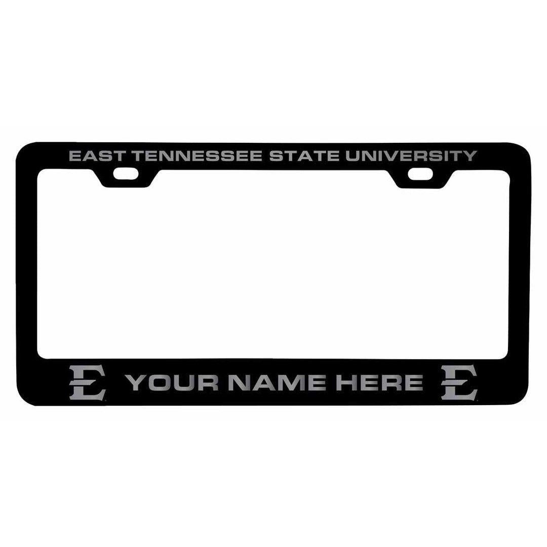 Customizable East Tennessee State University NCAA Laser-Engraved Metal License Plate Frame - Personalized Car Accessory Image 1