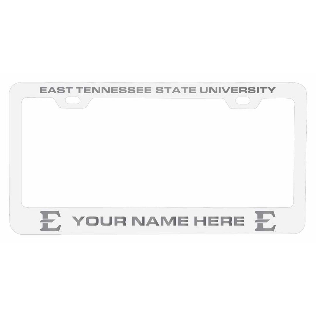 Customizable East Tennessee State University NCAA Laser-Engraved Metal License Plate Frame - Personalized Car Accessory Image 2