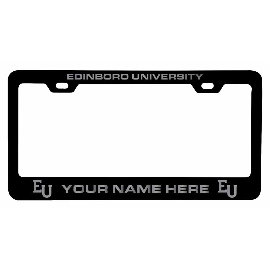 Customizable Edinboro University NCAA Laser-Engraved Metal License Plate Frame - Personalized Car Accessory Image 1