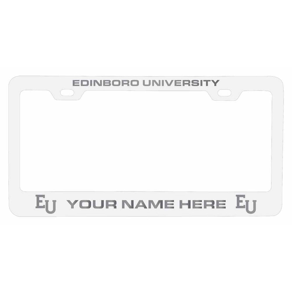 Customizable Edinboro University NCAA Laser-Engraved Metal License Plate Frame - Personalized Car Accessory Image 2