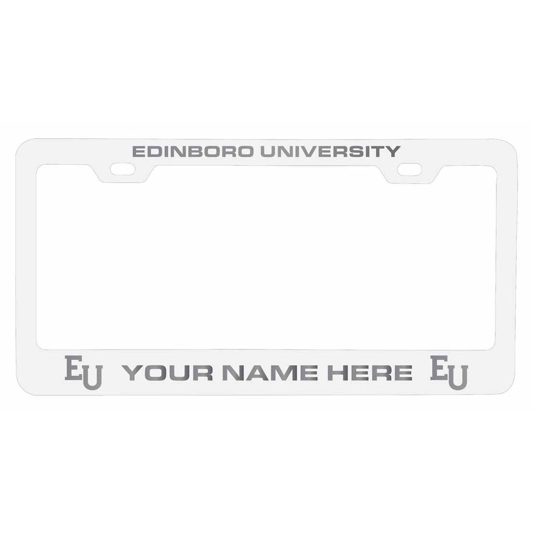 Customizable Edinboro University NCAA Laser-Engraved Metal License Plate Frame - Personalized Car Accessory Image 2