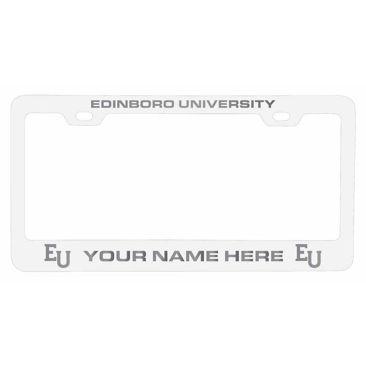 Customizable Edinboro University NCAA Laser-Engraved Metal License Plate Frame - Personalized Car Accessory Image 2