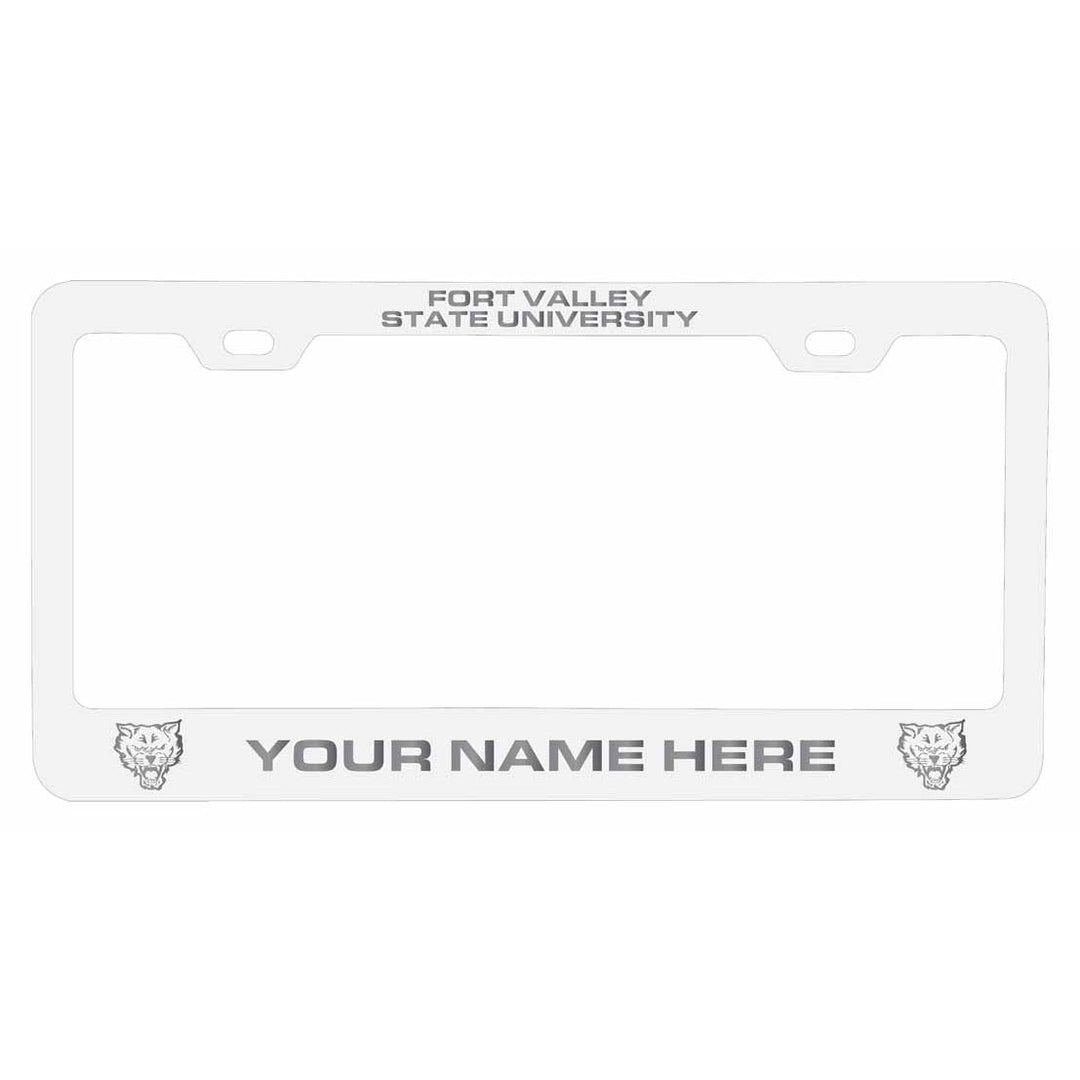 Customizable Fort Valley State University NCAA Laser-Engraved Metal License Plate Frame - Personalized Car Accessory Image 2