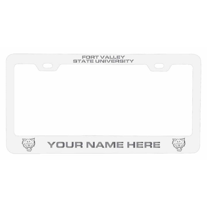 Customizable Fort Valley State University NCAA Laser-Engraved Metal License Plate Frame - Personalized Car Accessory Image 2