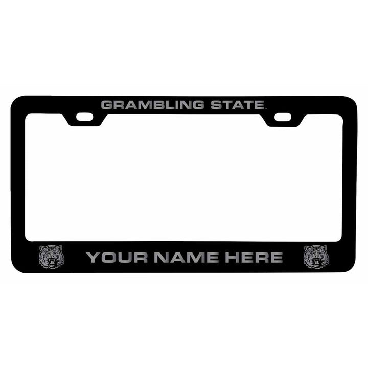 Customizable Grambling State Tigers NCAA Laser-Engraved Metal License Plate Frame - Personalized Car Accessory Image 1