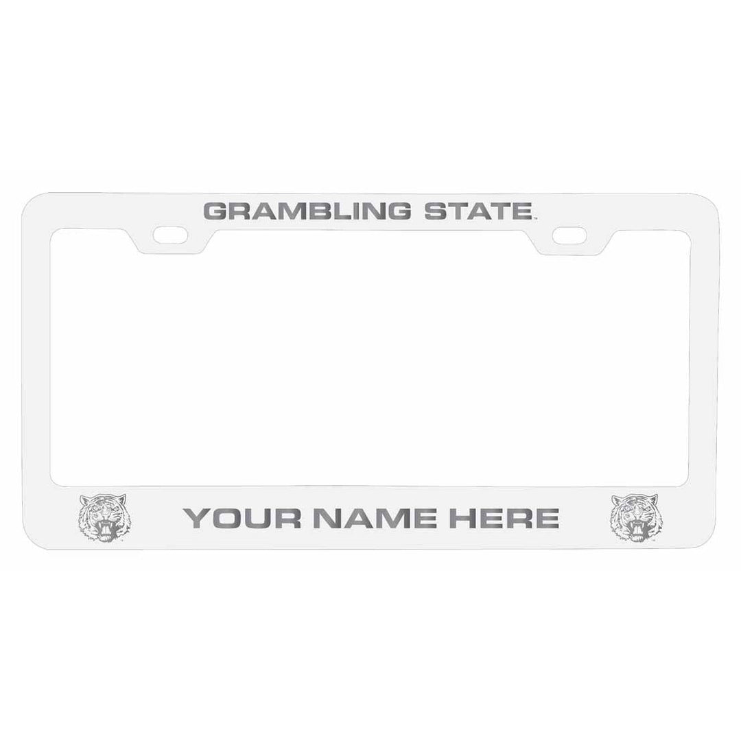 Customizable Grambling State Tigers NCAA Laser-Engraved Metal License Plate Frame - Personalized Car Accessory Image 2