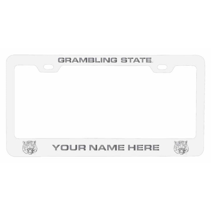 Customizable Grambling State Tigers NCAA Laser-Engraved Metal License Plate Frame - Personalized Car Accessory Image 2