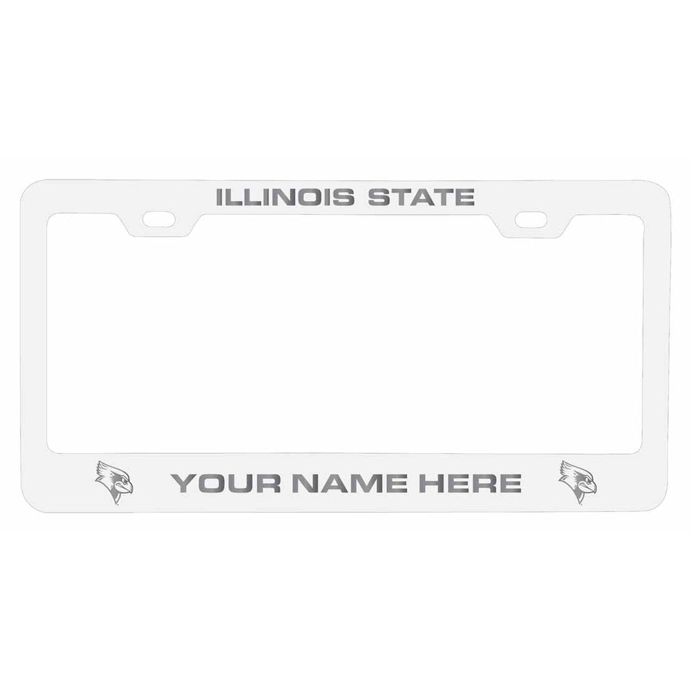 Customizable Illinois State Redbirds NCAA Laser-Engraved Metal License Plate Frame - Personalized Car Accessory Image 2