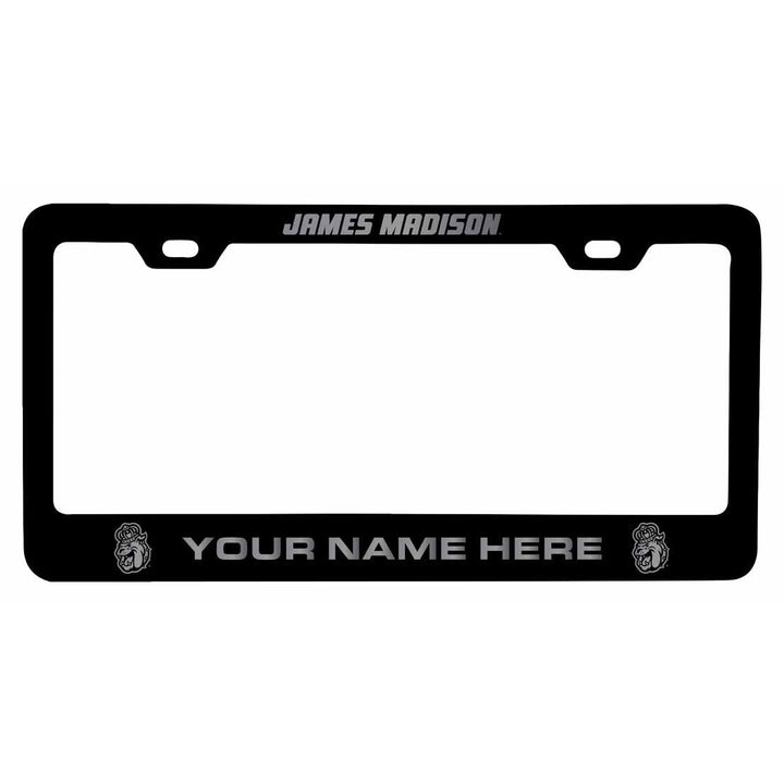 Customizable James Madison Dukes NCAA Laser-Engraved Metal License Plate Frame - Personalized Car Accessory Image 1