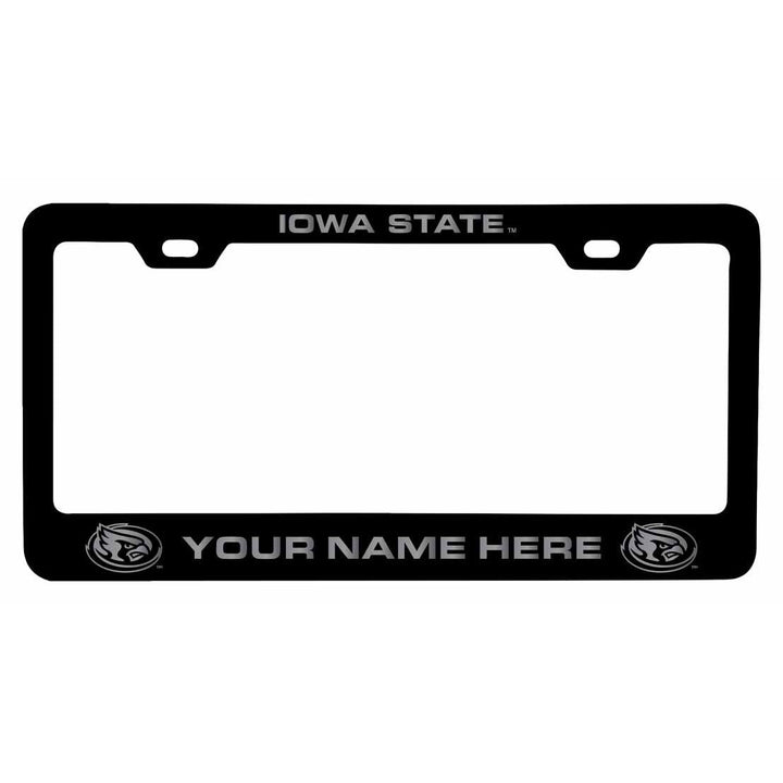 Customizable Iowa State Cyclones NCAA Laser-Engraved Metal License Plate Frame - Personalized Car Accessory Image 1