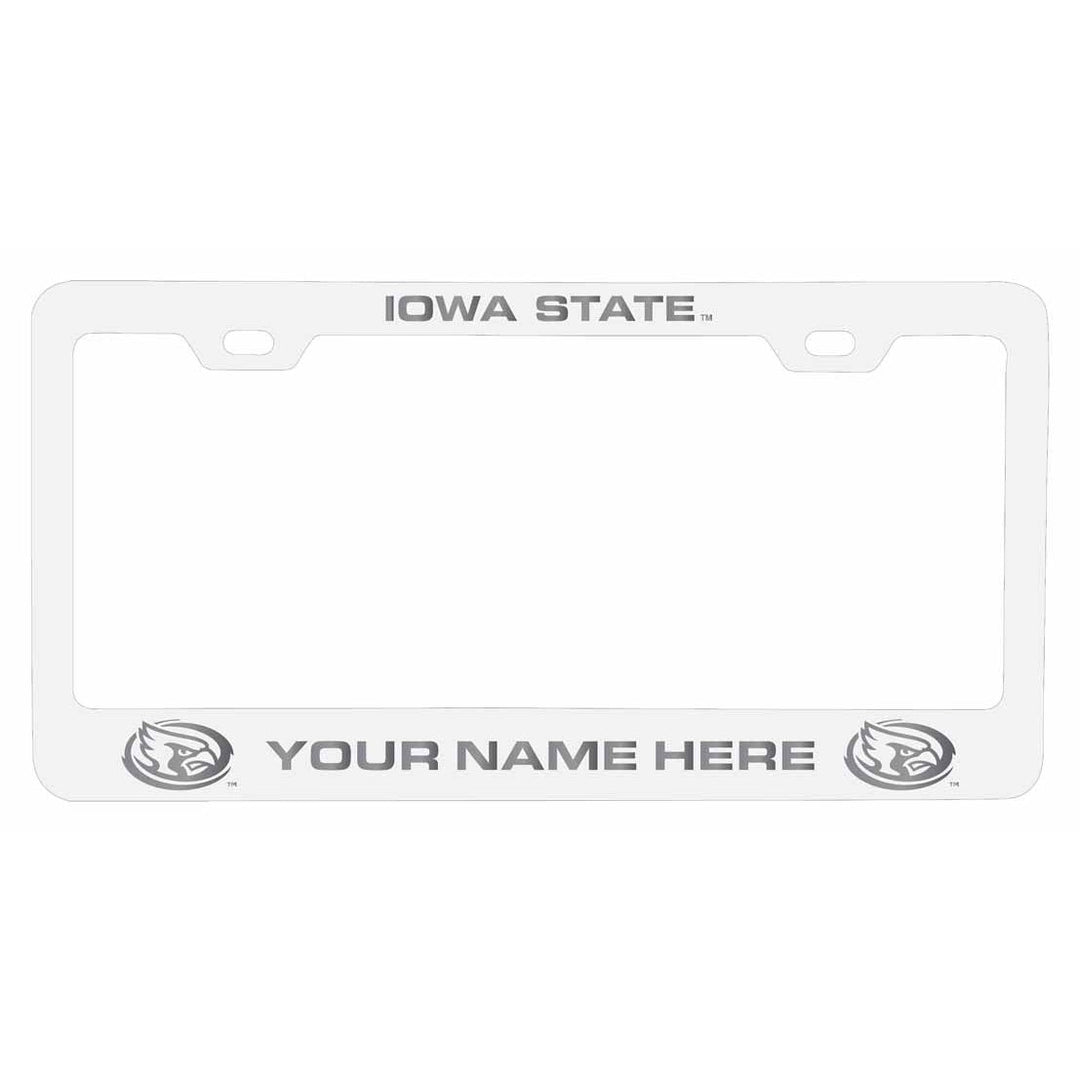 Customizable Iowa State Cyclones NCAA Laser-Engraved Metal License Plate Frame - Personalized Car Accessory Image 2