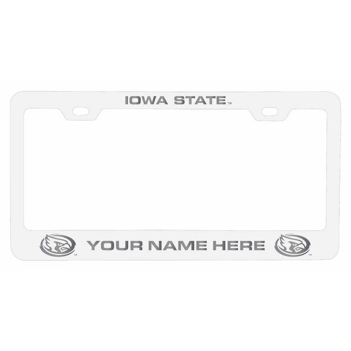 Customizable Iowa State Cyclones NCAA Laser-Engraved Metal License Plate Frame - Personalized Car Accessory Image 2