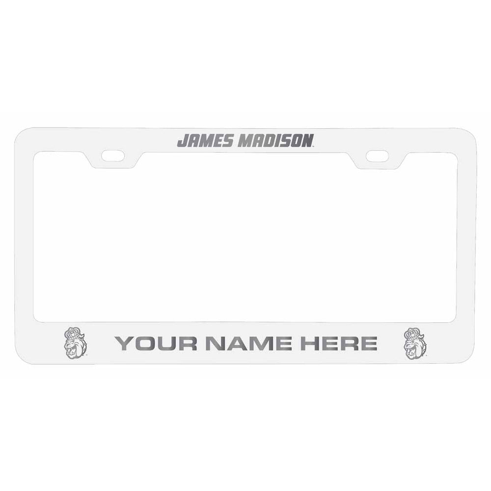 Collegiate Custom James Madison Dukes Metal License Plate Frame with Engraved Name Image 2