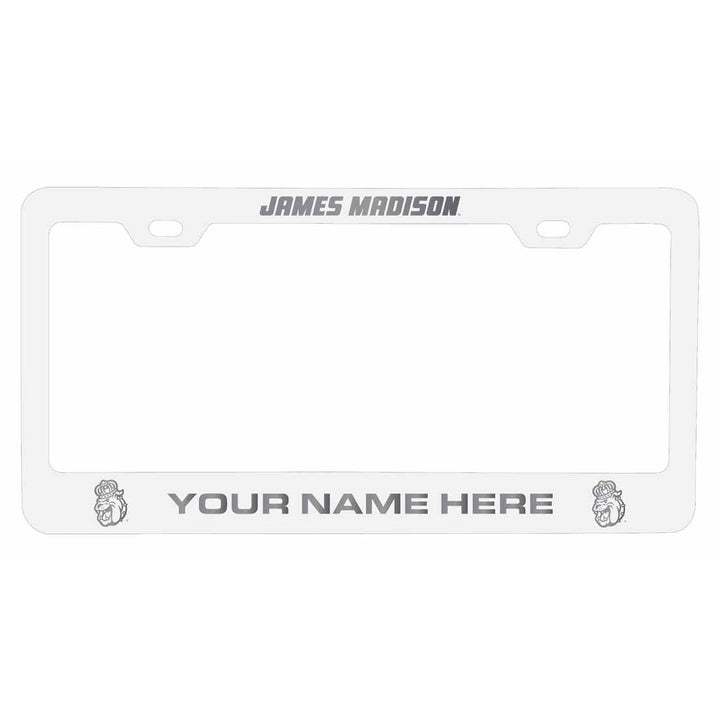 Customizable James Madison Dukes NCAA Laser-Engraved Metal License Plate Frame - Personalized Car Accessory Image 2