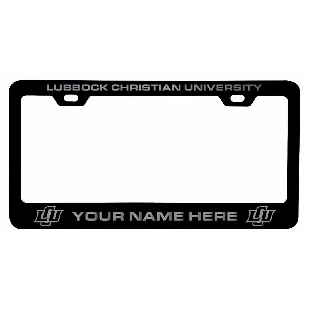 Collegiate Custom Lubbock Christian University Chaparral Metal License Plate Frame with Engraved Name Image 1