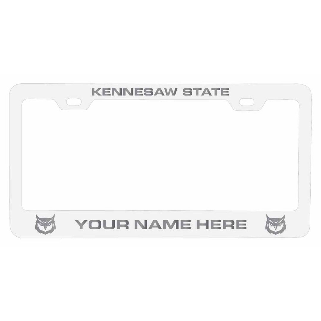 Customizable Kennesaw State University NCAA Laser-Engraved Metal License Plate Frame - Personalized Car Accessory Image 2