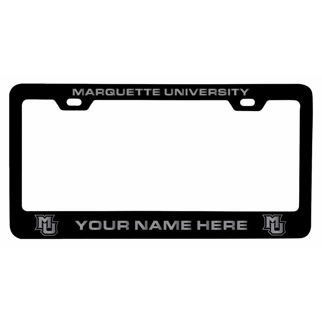 Customizable Marquette Golden Eagles NCAA Laser-Engraved Metal License Plate Frame - Personalized Car Accessory Image 1