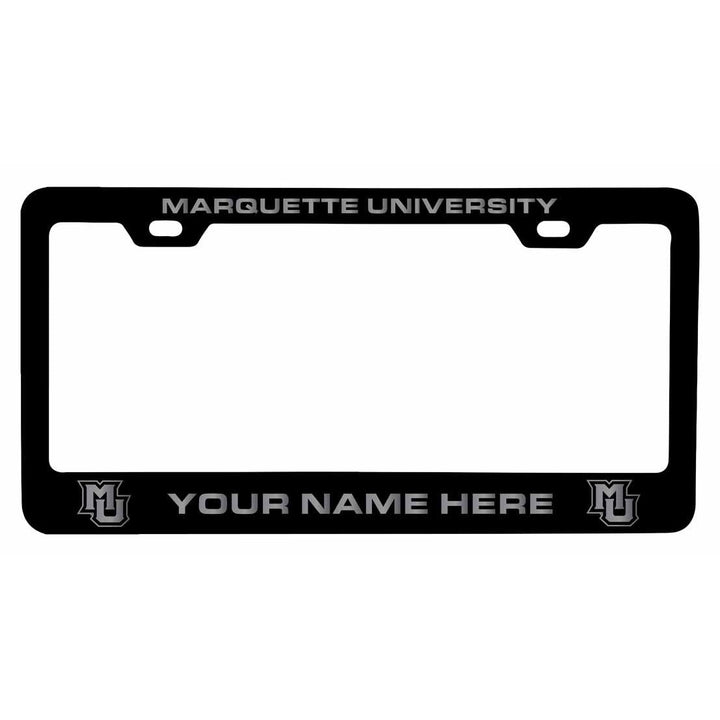 Customizable Marquette Golden Eagles NCAA Laser-Engraved Metal License Plate Frame - Personalized Car Accessory Image 1