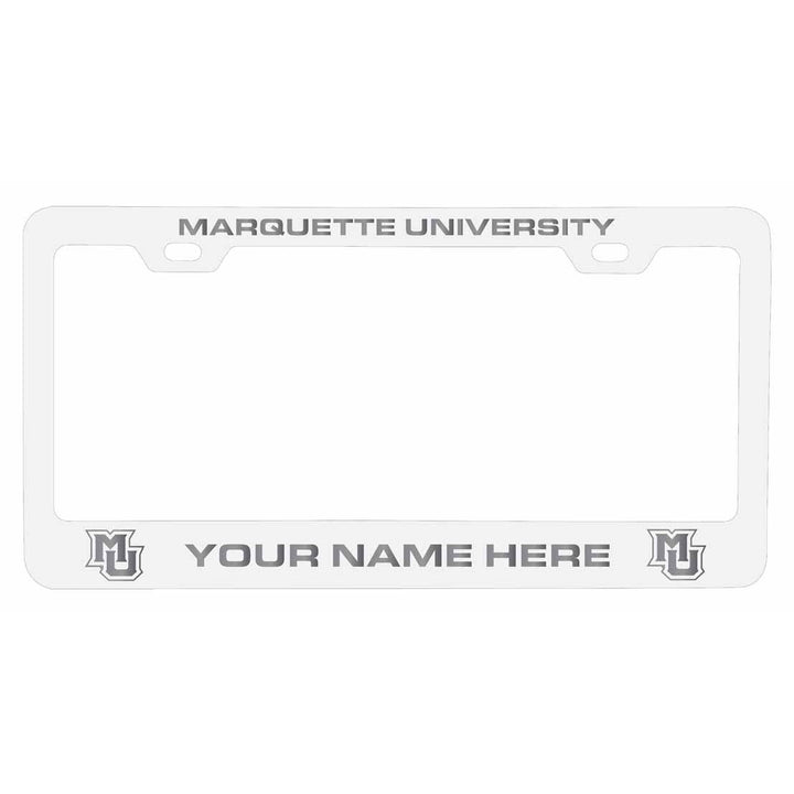 Customizable Marquette Golden Eagles NCAA Laser-Engraved Metal License Plate Frame - Personalized Car Accessory Image 2