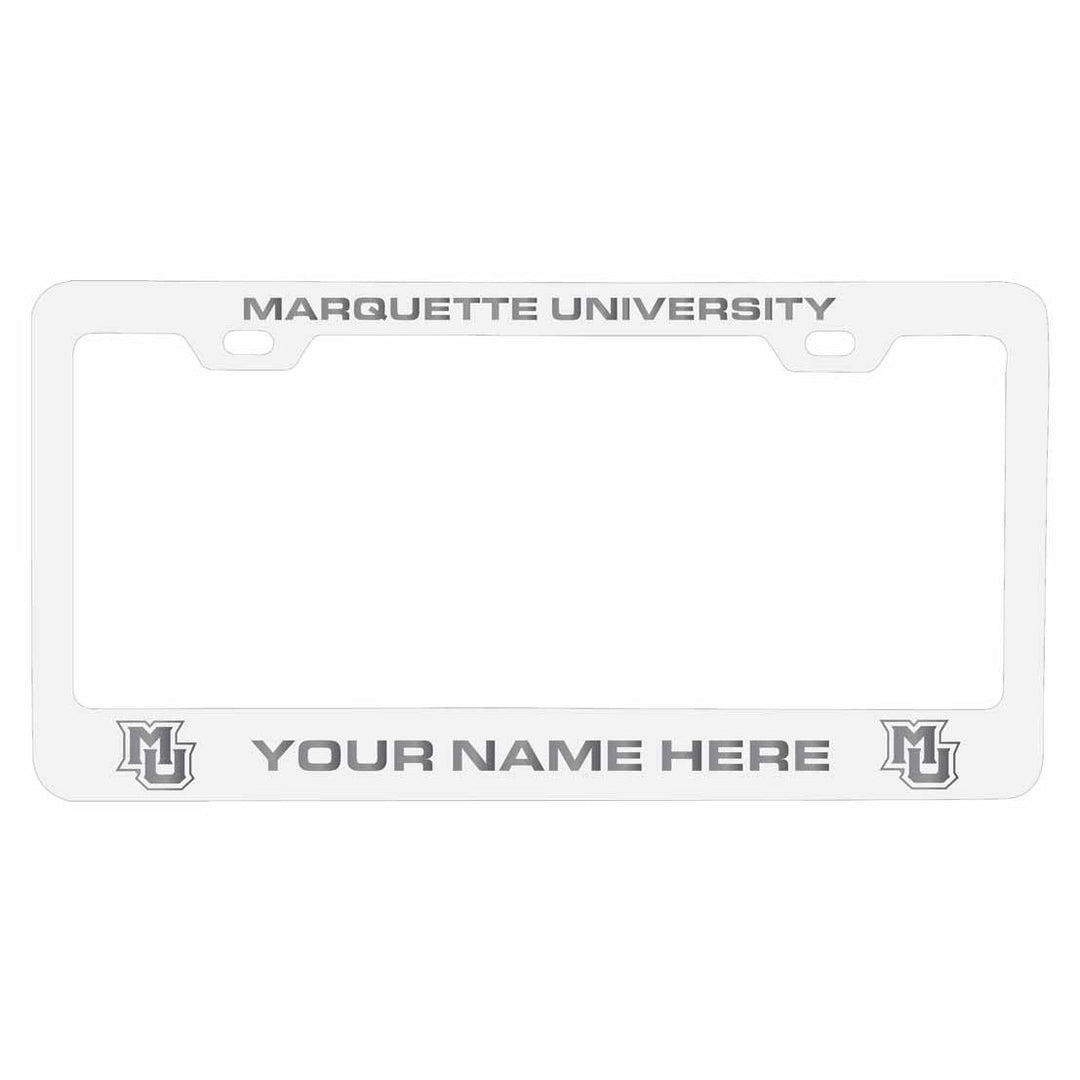 Customizable Marquette Golden Eagles NCAA Laser-Engraved Metal License Plate Frame - Personalized Car Accessory Image 1