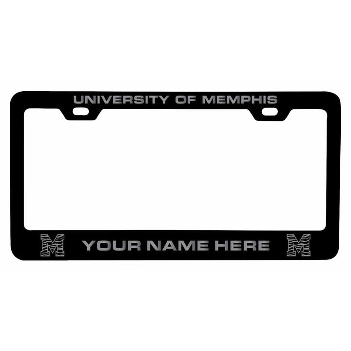 Customizable Memphis Tigers NCAA Laser-Engraved Metal License Plate Frame - Personalized Car Accessory Image 1