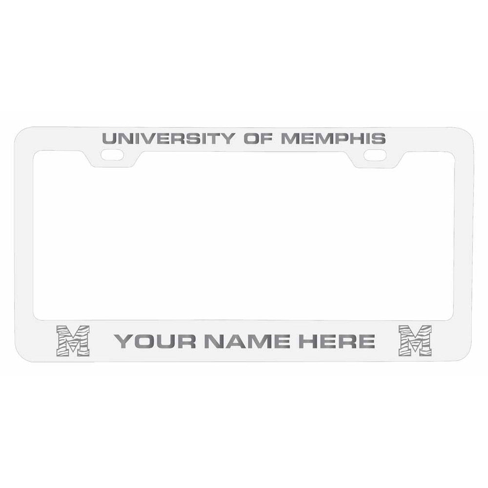 Customizable Memphis Tigers NCAA Laser-Engraved Metal License Plate Frame - Personalized Car Accessory Image 2