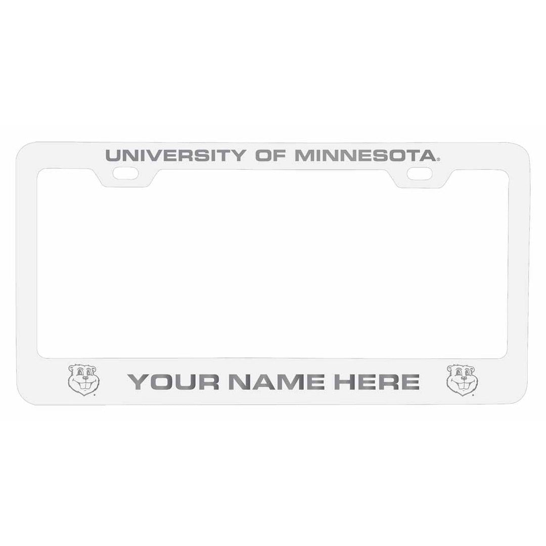 Customizable Minnesota Gophers NCAA Laser-Engraved Metal License Plate Frame - Personalized Car Accessory Image 1