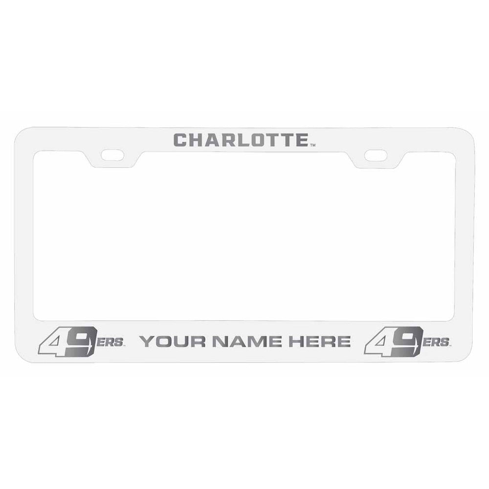Collegiate Custom North Carolina Charlotte Forty-Niners Metal License Plate Frame with Engraved Name Image 2