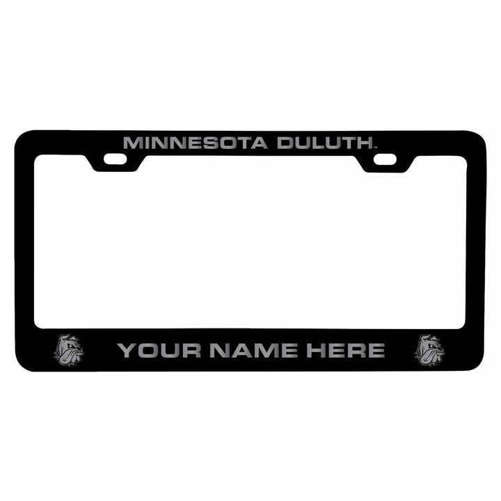 Customizable Minnesota Duluth Bulldogs NCAA Laser-Engraved Metal License Plate Frame - Personalized Car Accessory Image 1