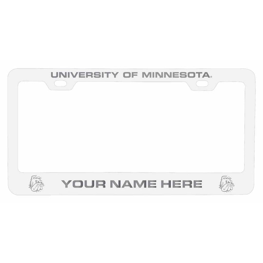 Customizable Minnesota Duluth Bulldogs NCAA Laser-Engraved Metal License Plate Frame - Personalized Car Accessory Image 1