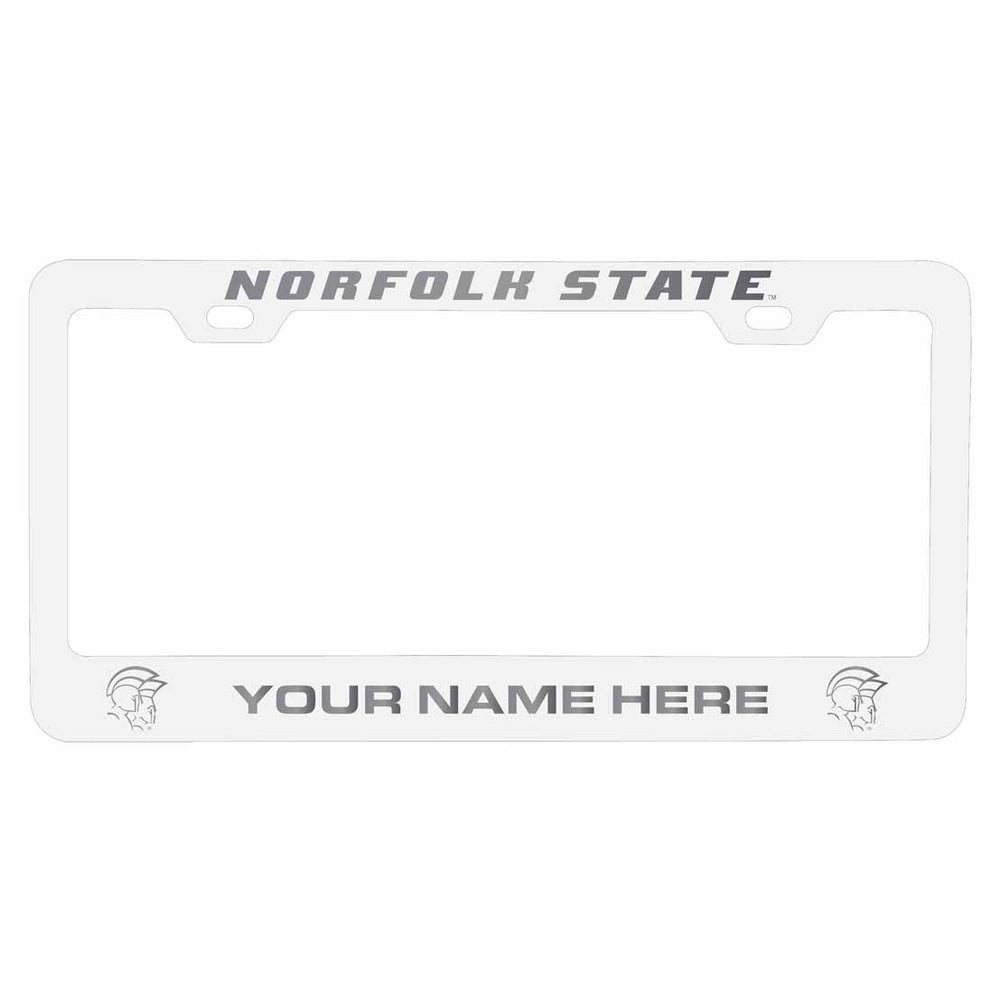 Customizable Norfolk State University NCAA Laser-Engraved Metal License Plate Frame - Personalized Car Accessory Image 2