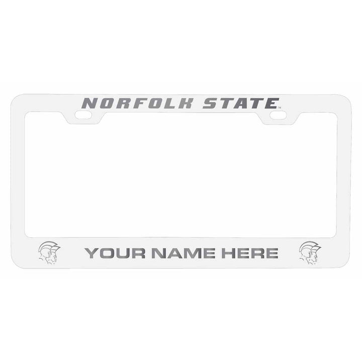 Customizable Norfolk State University NCAA Laser-Engraved Metal License Plate Frame - Personalized Car Accessory Image 2